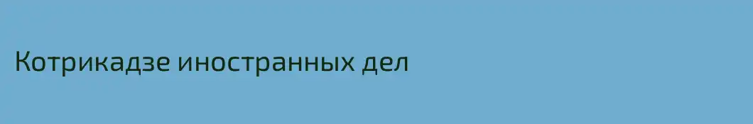 Котрикадзе иностранных дел